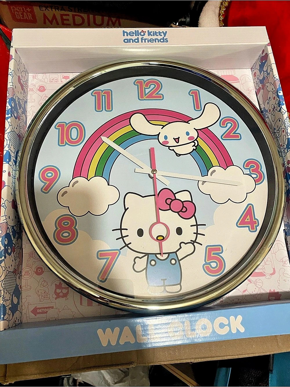 Hello Kitty and Friends Wall Clock Analog Blue & Pink NWT
